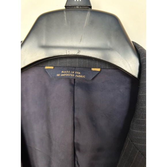 Brooks Brothers Men's Stripe Suit Jacket Wool Long Sleeve Navy Size 48R/W43 - Picture 7 of 16